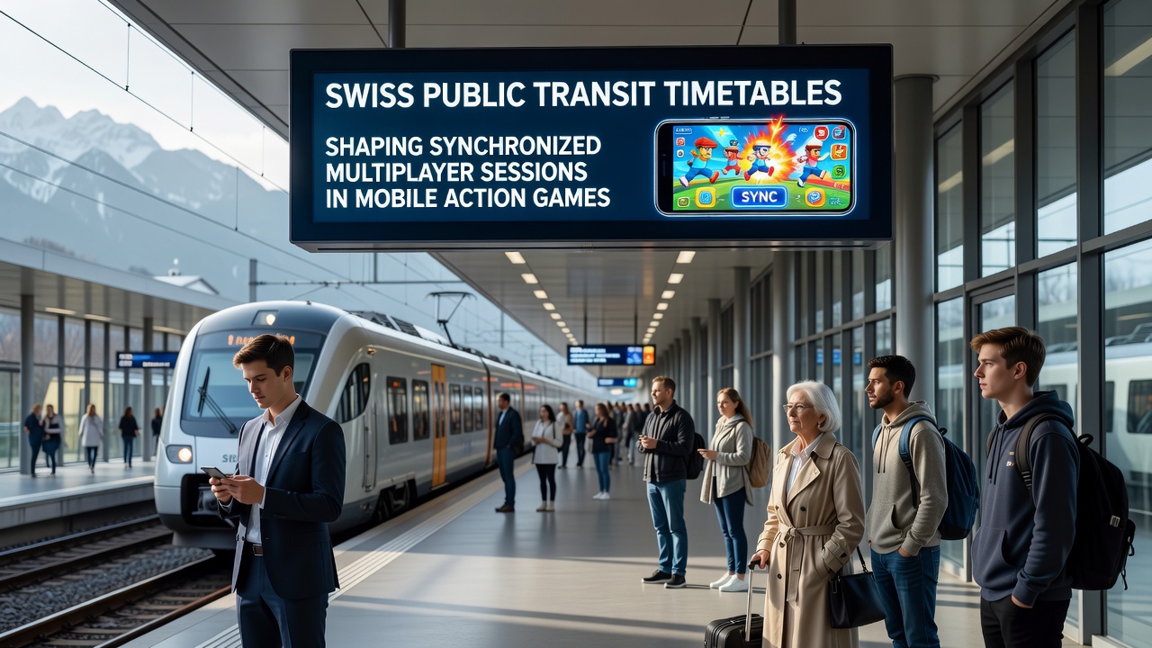 Mobile game interface showing regional server selection during a train commute